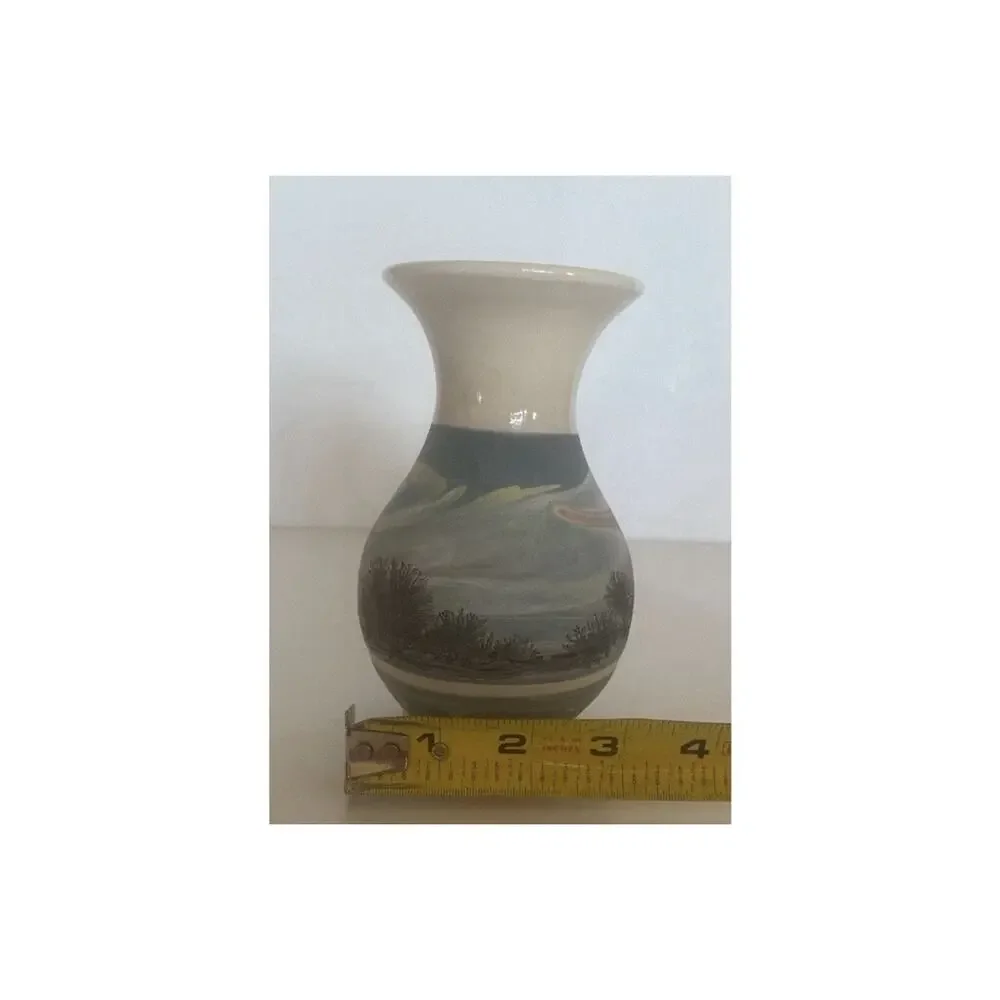 Bocastle Pottery Vase Roger Irving Little 2000 Cornwall UK Dendritic Landscape